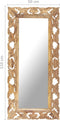 vidaXL - Spiegel - handgesneden - 110x50 - cm - massief - mangohout - bruin
