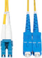 Startech.com SMLCSC-OS2-2M - Glasvezel Kabel - 2m LC naar SC (UPC) OS2 Single Mode Duplex 10Gbps Geel
