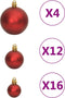 vidaXL - 111-delige - Kerstballenset - polystyreen - rood