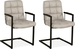 MX Sofa Stoel Aaron met armleuning en freeswing onderstel kleur Sand - set van 2 stoelen