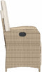 vidaXL - Tuinstoel - verstelbaar - met - voetensteun - poly - rattan - beige