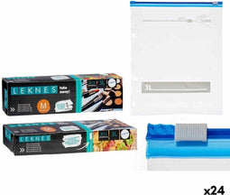 Zakken Zip Multifunctioneel Transparant Polyethyleen (3 L) (24 Stuks)
