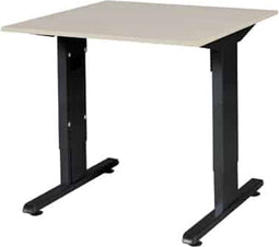 Verstelbaar Bureau - 80x80 Eiken - zwart frame