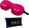 SMUG 3D Slaapmasker met Opbergzakje - 100% Verduisterend - Ergonomisch Oogmasker - Wink Print, Fel Roze
