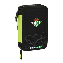 Dubbele etui Real Betis Balompié Zwart Limoen 12.5 x 19.5 x 4 cm (28 Onderdelen)