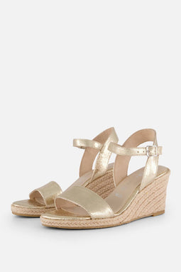 Tamaris Espadrilles - Sleehak met gespsluiting - Goud - Maat 36