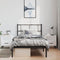 vidaXL - Bedframe - met - hoofdbord - metaal - zwart - 100x190 - cm