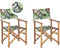 CINE - Tuinstoel set van 2 - Groen/Hout/Toekan - Polyester