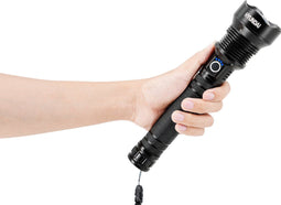 Hyundai Lighting - Oplaadbare aluminium zaklamp met USB - 25 cm - 2000 lumen LED