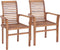 vidaXL - Eetkamerstoelen - stapelbaar - massief - teakhout - 4 - st