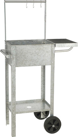 Mica Decorations Ken Kweektafel - Kweektafel met werkblad en haken - Grijs - L70 x B38 x H127 cm