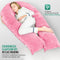 Avalo Zwangerschapskussen XXL 280 cm - U-Vorm Ergonomisch Body Pillow - Verstelbare Vulling Roze