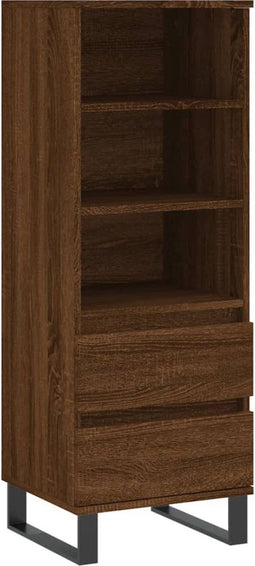 vidaXL - Hoge - kast - 40x36x110 - cm - bewerkt - hout - bruineiken
