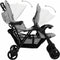 vidaXL - Tweelingkinderwagen - tandem - staal - lichtgrijs