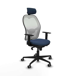 Piqueras y Crespo 1D036G2 - Bureaustoel - Hoogteverstelbaar met armleuning en hoofdsteun - Marineblauw