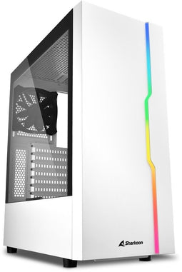 Sharkoon RGB Slider - Tower Behuizing - ATX Micro-ATX Mini-ITX - Gehard Glas - Wit