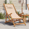 vidaXL - Strandstoel - inklapbaar - massief - eucalyptushout - en - stof - beige