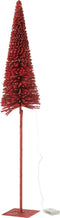 J-Line decoratie kerstboom - kunststof - rood - large - LED lichtjes