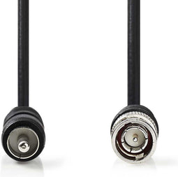 Nedis BNC-Videokabel - BNC Male - RCA Male - Vernikkeld - 75 Ohm - 3.00 m - Rond - PVC - Zwart - Envelop