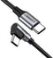 Ugreen 50123 - USB-C naar USB-C-kabel - 90 graden L-ontwerp - Zilver Zwart
