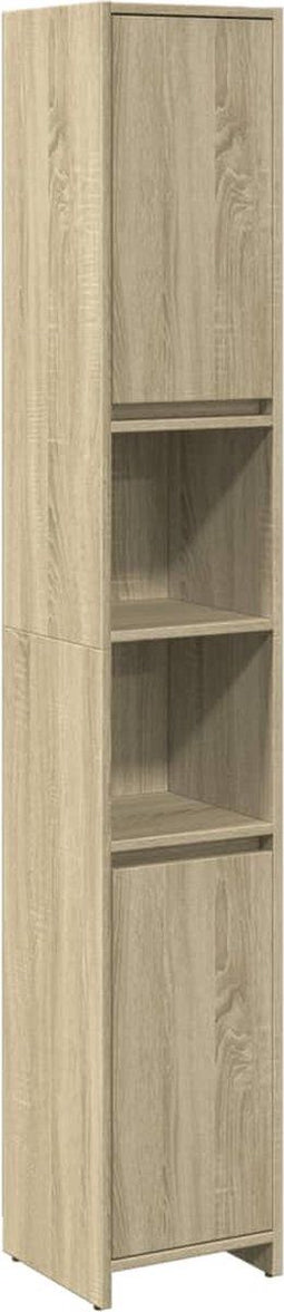 vidaXL - Badkamerkast - 30x30x183,5 - cm - spaanplaat - sonoma - eikenkleurig