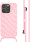 iMoshion Hoesje Geschikt voor iPhone 14 Pro Hoesje Met Koord - iMoshion Siliconen design hoesje met koord - Roze / Retro Pink