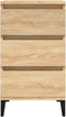 vidaXL - Nachtkastje - 40x35x70 - cm - bewerkt - hout - sonoma - eikenkleurig