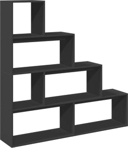 vidaXL - Kamerscherm - / - boekenkast - 4-laags - 143,5x29x143,5 - cm - hout - zwart