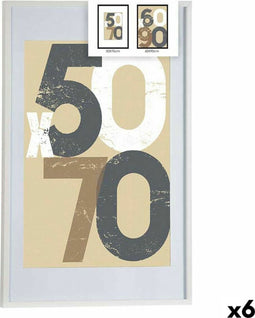 Fotolijsten 62,5 x 2,5 x 92,5 cm Wit Plastic Hout MDF (6 Stuks)