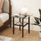 coast Vierkante Bijzettafel - Gehard Glas - Rubberhouten Frame - Bruin 61x61x62,5 cm