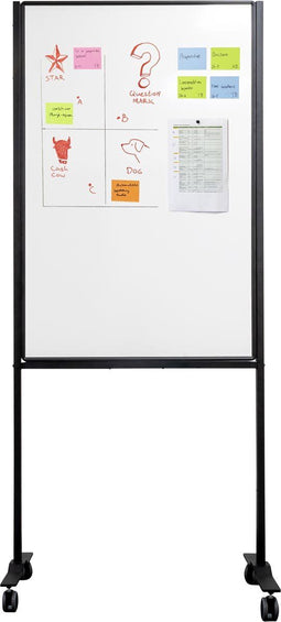 Smit Visual magnetisch whiteboard, verrijdbaar, gelakt staal, 120 x 75 cm
