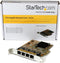 Startech.com ST1000SPEX43 - Netwerkkaart - 4-poorts Gigabit PCIe - Geel