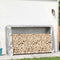 vidaXL - Haardhoutrek - met - regenhoes - 250x25x150 - cm - gegalvaniseerd - staal