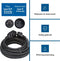 HQ-Power - Verlengkabel 20 meter - IP44 waterbestendig rubber H05RR-F 3G2.5 zwart