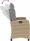 vidaXL - Tuinbankje - verstelbaar - met - kussens - poly - rattan - beige