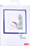 Thea Gouverneur - Borduurpakket met telpatroon - 3039A - Voorgesorteerde DMC Garens - Skiën - Aida - 16 cm x 17 cm - DIY Kit