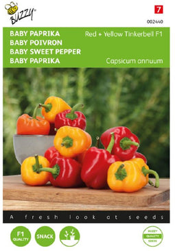 Buzzy - Zaden baby paprika tinkerbell f1 red yellow 10 zaden