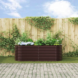 vidaXL - Tuinbed - Bruin - 240x80x81 - cm - Gealvaniseerd - Staal