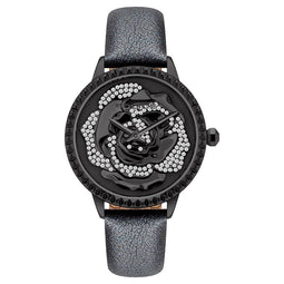 Police Zwart Leren Horloge Met Stijlvol Quartz Mechanisme
