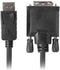 Lanberg CA-DPDV-10CU-0018-BK - DisplayPort 1.2 naar DVI-D 24+1 - 1,8 meter - Zwart