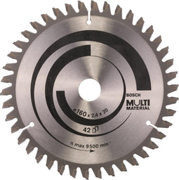 Bosch - Cirkelzaagblad Multi Material - 160 x 20/16 x 2,4 mm 42 tanden (1 stuk)