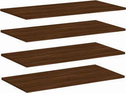 vidaXL - Wandschappen - 4 - st - 80x40x1,5 - cm - bewerkt - hout - bruin - eikenkleur