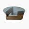 Mia Forme XL - Salontafel - Massief walnoothout en gerookt glas - 75x75 cm