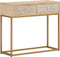 vidaXL - Wandtafel - 90x30x76 - cm - massief - mangohout - en - ijzer