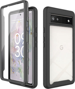 iMoshion Hoesje Geschikt voor Google Pixel 6a Hoesje - iMoshion 360° Full Protective Case - Zwart / Transparant