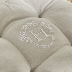 Gewatteerde zitting - VANDAAG - CHARME - Chambray x Petite Broderie Berenice - 40 x 40 cm