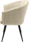 Furnicher BEN Draaibare Eetkamerstoel - Fluwelen bekleding - Modern design - Stalen frame - Beige fluweel - Zwarte poten