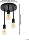 EGLO Wilmcote - Plafondlamp - 3 lichtpunten - Ø 28 cm - Zwart