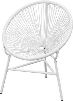 vidaXL - Tuinmaanstoel - poly - rattan - wit