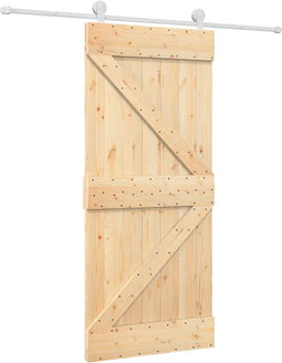 vidaXL - Schuifdeur - met - beslag - 90x210 - cm - massief - grenenhout